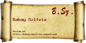 Babay Szilvia névjegykártya