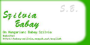 szilvia babay business card